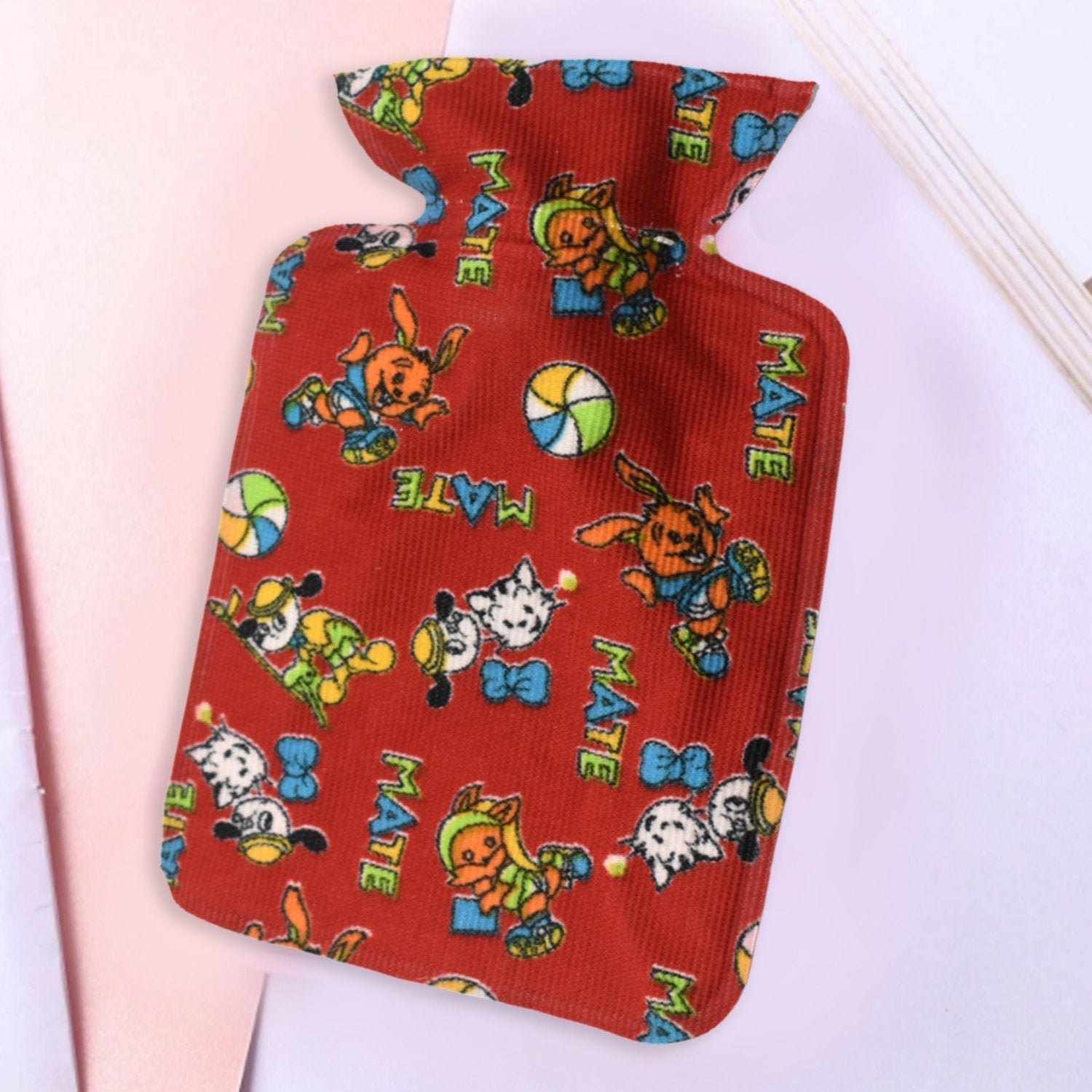 Personal care hot water bottle for pain relief, compact size. Personal care hot water bottle for pain relief, compact size.